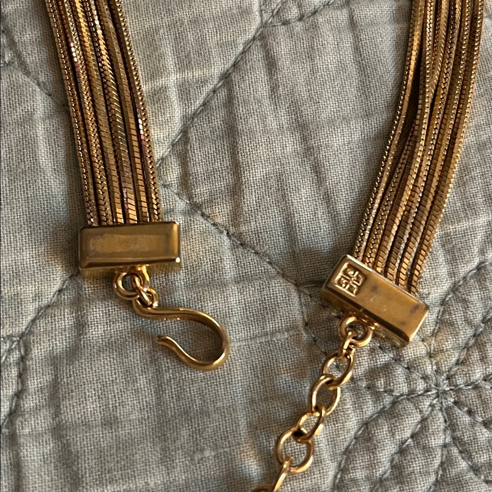 Authentic Vintage GIVENCHY Gold Multi-Chain Collar Necklace - Picture 11 of 17